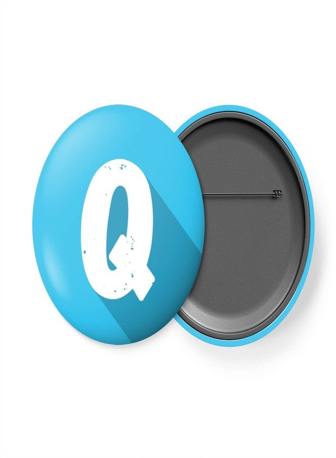 التر إيغو شارة زر حرفية من الأبجدية من alterEgo مع دبوس أمان في الخلف (قطر 58 مم) (Q) - Image 1