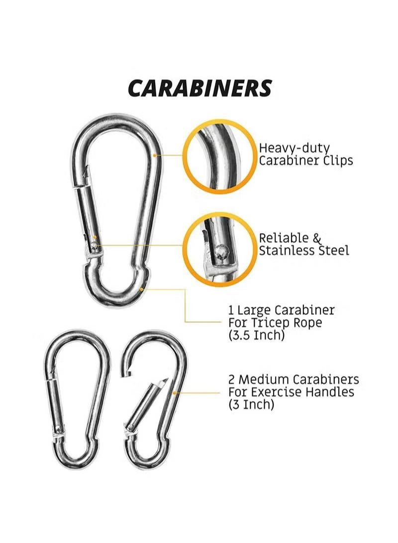 شو وو ملحق آلة كابلات ثلاثية الرؤوس، حبل سحب ثلاثي الرؤوس، 2 مقبض كابل، 3 مشابك و2 حزام كاحل، ملحقات صالة الألعاب الرياضية المنزلية لتدريب قوة الذراع - Image 4