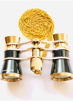 Vitacelli Mini Metal Binoculars 3x25 Lightweight Retro Binocular with Built-in Gold Chain for Adults Kids Women in Musical Concert,Gold Performances  - Image 1