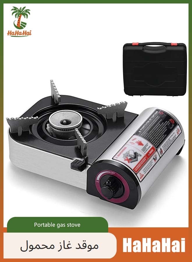 هاهاهاي مواقد صغيرة محمولة للاستخدام في الهواء الطلق تعمل بغاز البوتان مع صندوق مواقد منزلية للتخييم في الهواء الطلق والشواء مواقد عملية طباخ 2.1 كيلوواط - Image 1