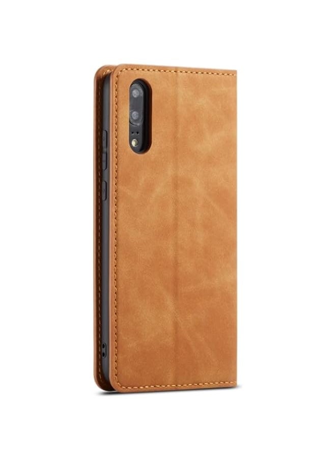 HuHa - HuHa Case Cover Compatible For Huawei P20 Pro Forwenw Dream Series Oil Edge Strong Magnetism Horizontal Flip Leather Case with Holder & Card Slots & Wallet & Photo Frame Brown - Image 1