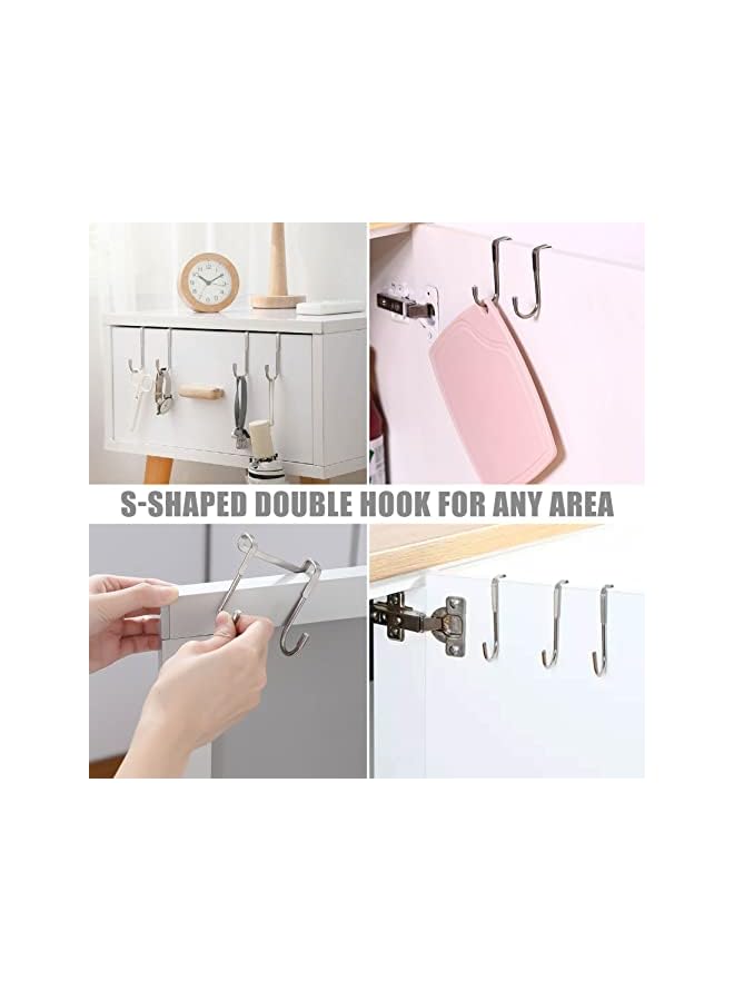 PROMASS promass Stainless Steel Door Hooks for Kitchen Bathroom, S Shaped Hanger Towel Hook Hanging Bags  - Image 2