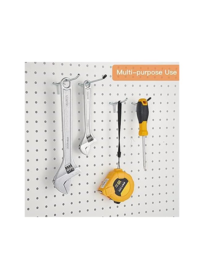 PROMASS promass Pegboard Hooks,Sturdy and Durable Galvanized Metal suitbale for Pegboard Hooks,Pegboard Hooks for Garage, Office, Kitchen, Store, 2.5cm(1/4"),10PCS, Silver  - Image 4