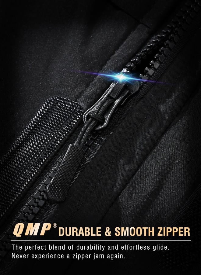 ‎QMP Winter Jackets For Men with Hoode Ski Snow Snowboarding Waterproof Fleece Liner Coats Windproof Raincoat 6 Pockets, Dark Grey, M - Image 5