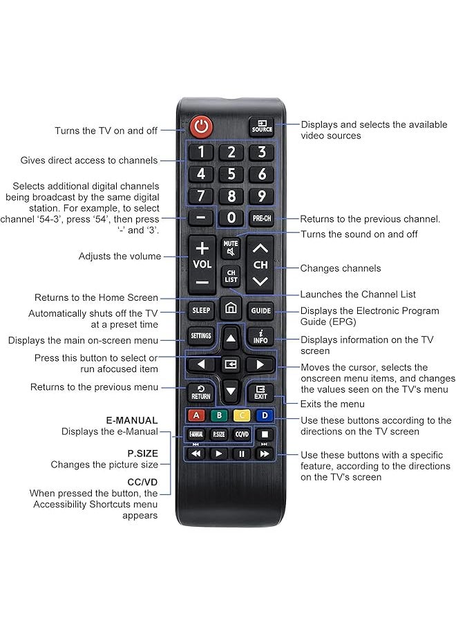 Bn59 01301A Replaced Remote Control Applicable For Samsung Tv Un32N5300 Un32N5300Af Un32N5300Afxza Un43Nu6900 Un43Nu6900Fxza Un50Nu6900 Un50Nu7100 Un50Nu7100F Un50Nu7100Fxza Un55Nu6900