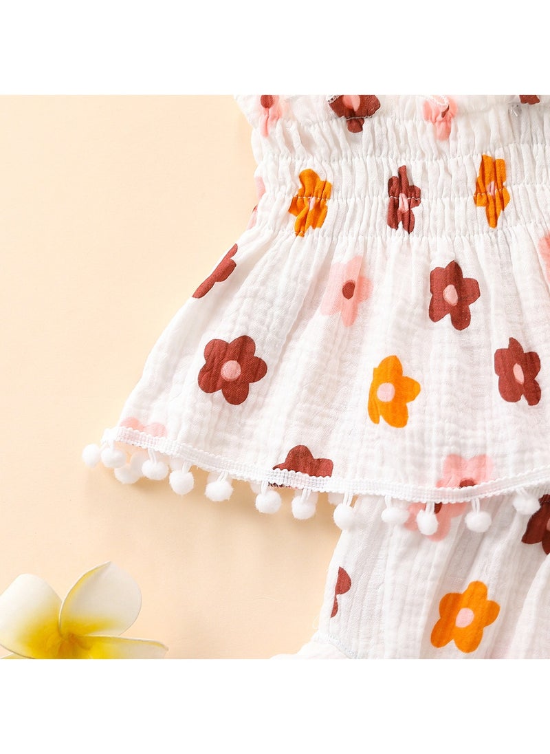 RedMapleTEK Baby Girl Flower Skirt Shorts Two-piece Set - Image 3
