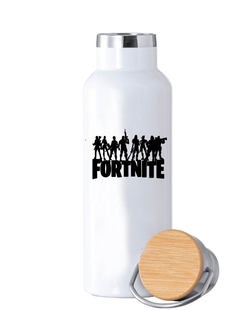 PRINTSHOP4ME Stainless Steel Online Gaming Water Flask Bottle With Bamboo Cap And Gaming Design-Flask Bottle 600ml-Eco-Friendly Hydration For Gamers-Ideal Gift for Young Gamers - Image 2