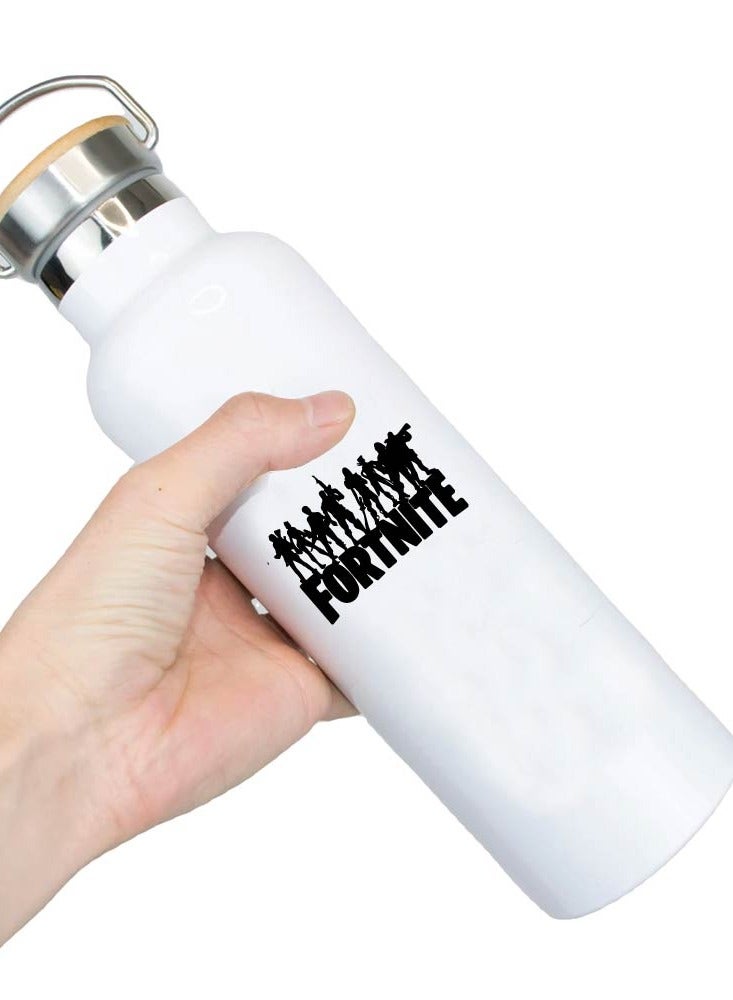 PRINTSHOP4ME Stainless Steel Online Gaming Water Flask Bottle With Bamboo Cap And Gaming Design-Flask Bottle 600ml-Eco-Friendly Hydration For Gamers-Ideal Gift for Young Gamers - Image 4