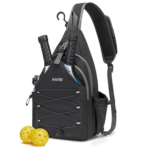 G4Free Pickleball Bag, Crossbody Sling Bag for Men Women, Pickleball Paddle Backpack Gifts for Sports,Black,Standard - Image 1