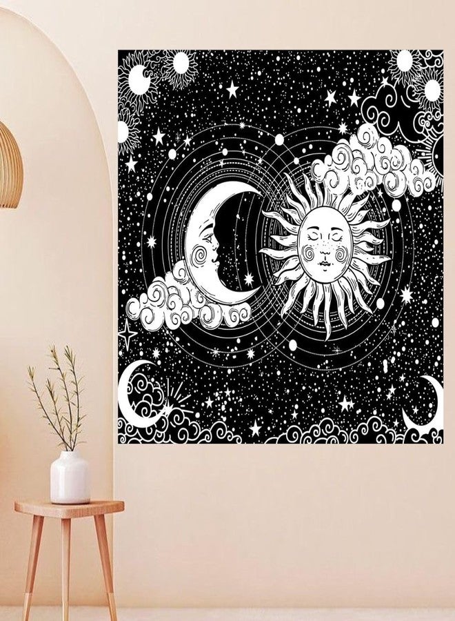 NOKHWAL Moon Sun Tarot Wall Hanging Tapestry - Handmade Printed Design Cotton Wall Décor Poster (60X54 Inch) - Image 4
