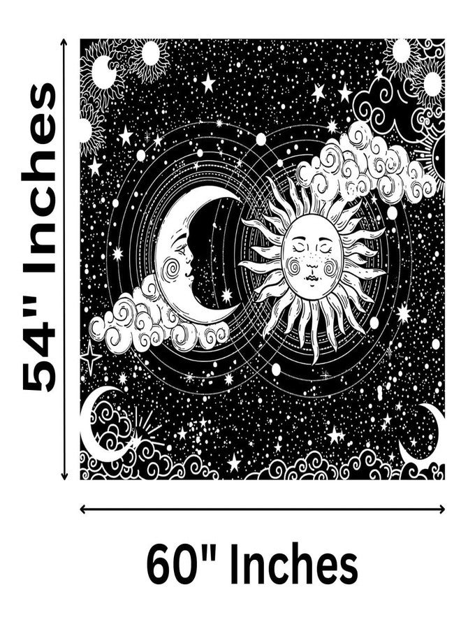 NOKHWAL Moon Sun Tarot Wall Hanging Tapestry - Handmade Printed Design Cotton Wall Décor Poster (60X54 Inch) - Image 5