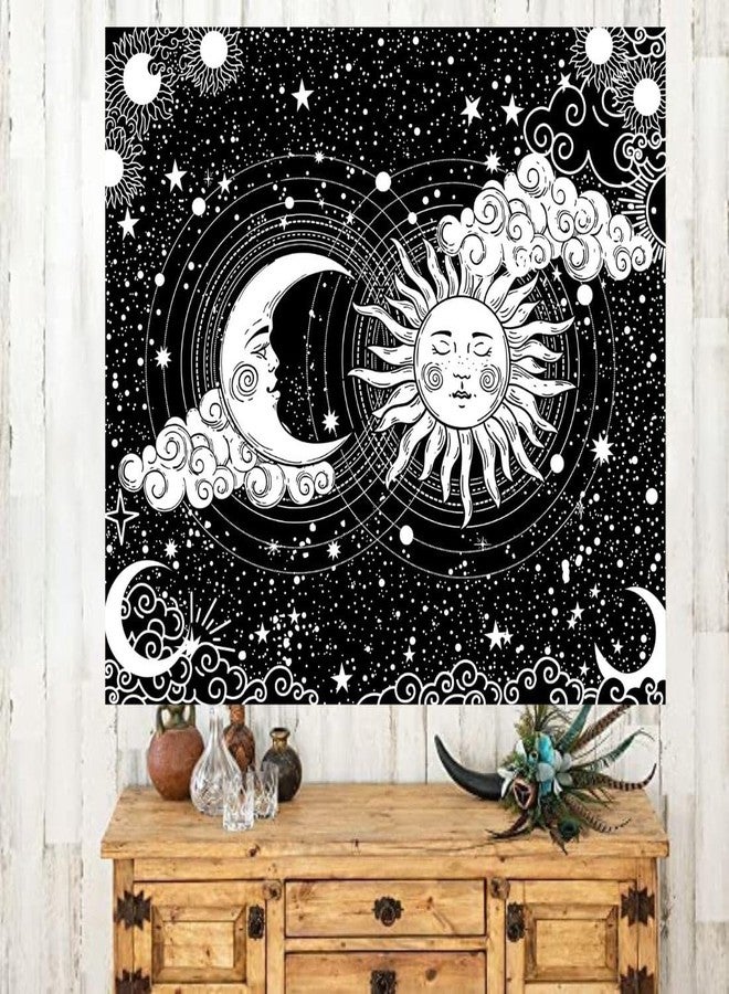 NOKHWAL Moon Sun Tarot Wall Hanging Tapestry - Handmade Printed Design Cotton Wall Décor Poster (60X54 Inch) - Image 3
