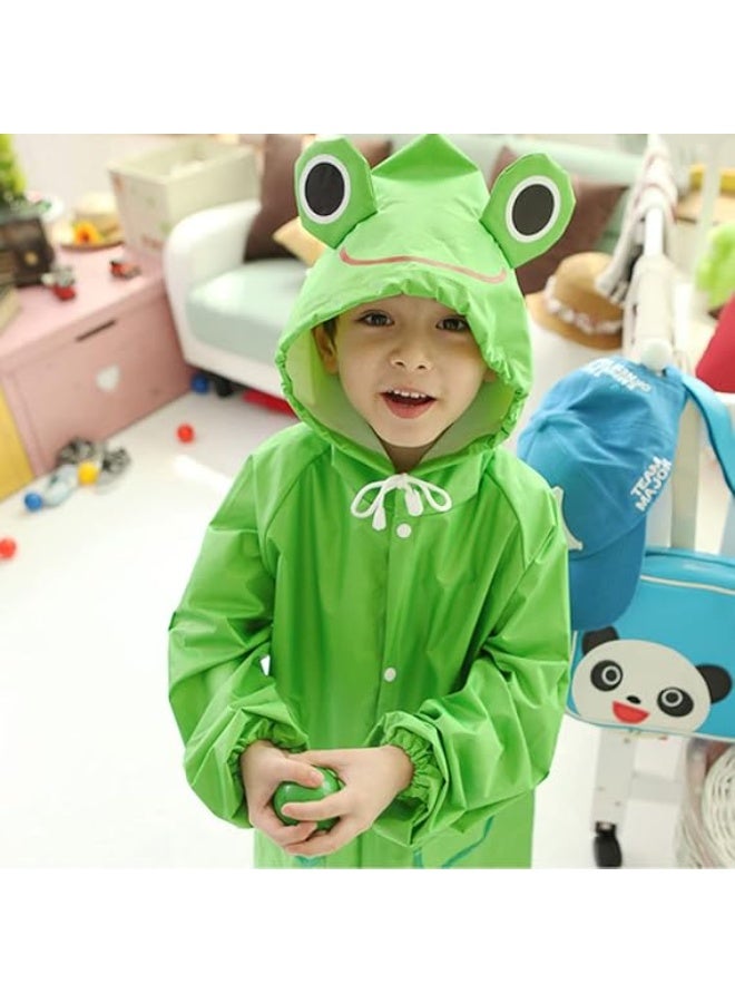 Kids Cartoon Hooded Raincoat, Waterproof Transparent Rain Poncho for Boys & Girls, Lightweight Windproof Children's Rain Jacket with School Bag Cover for Outdoor, Travel & School - Image 2