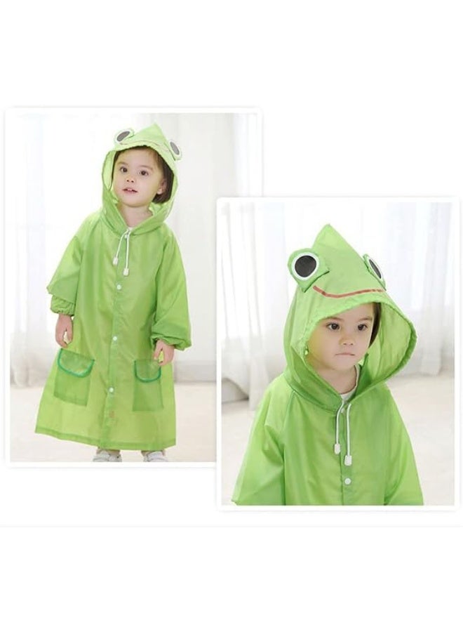 Kids Cartoon Hooded Raincoat, Waterproof Transparent Rain Poncho for Boys & Girls, Lightweight Windproof Children's Rain Jacket with School Bag Cover for Outdoor, Travel & School - Image 5