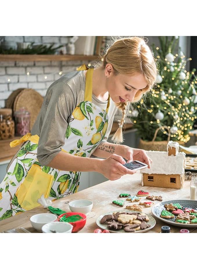 Y&D Cotton Large Pocket Simple Double Layer Large Swing Kitchen Cooking Cleaning Apron - Image 5