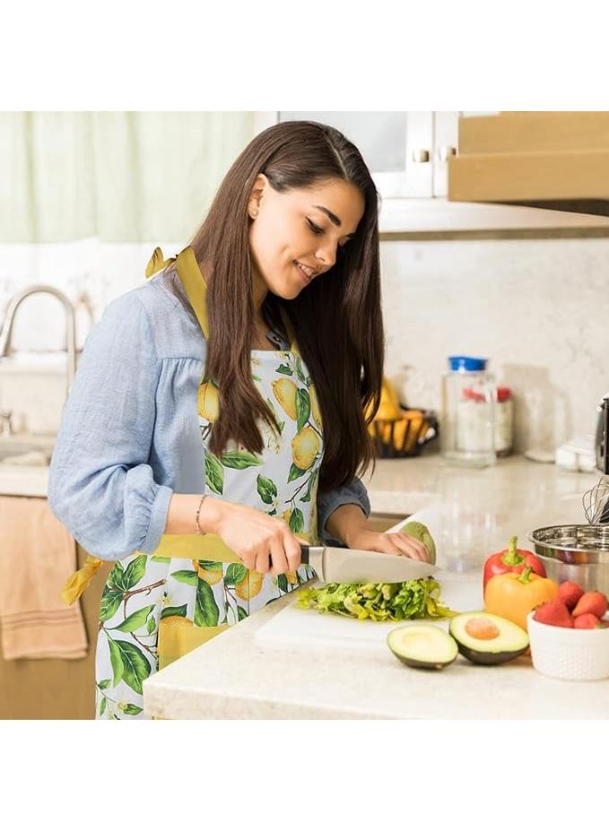 Y&D Cotton Large Pocket Simple Double Layer Large Swing Kitchen Cooking Cleaning Apron - Image 4