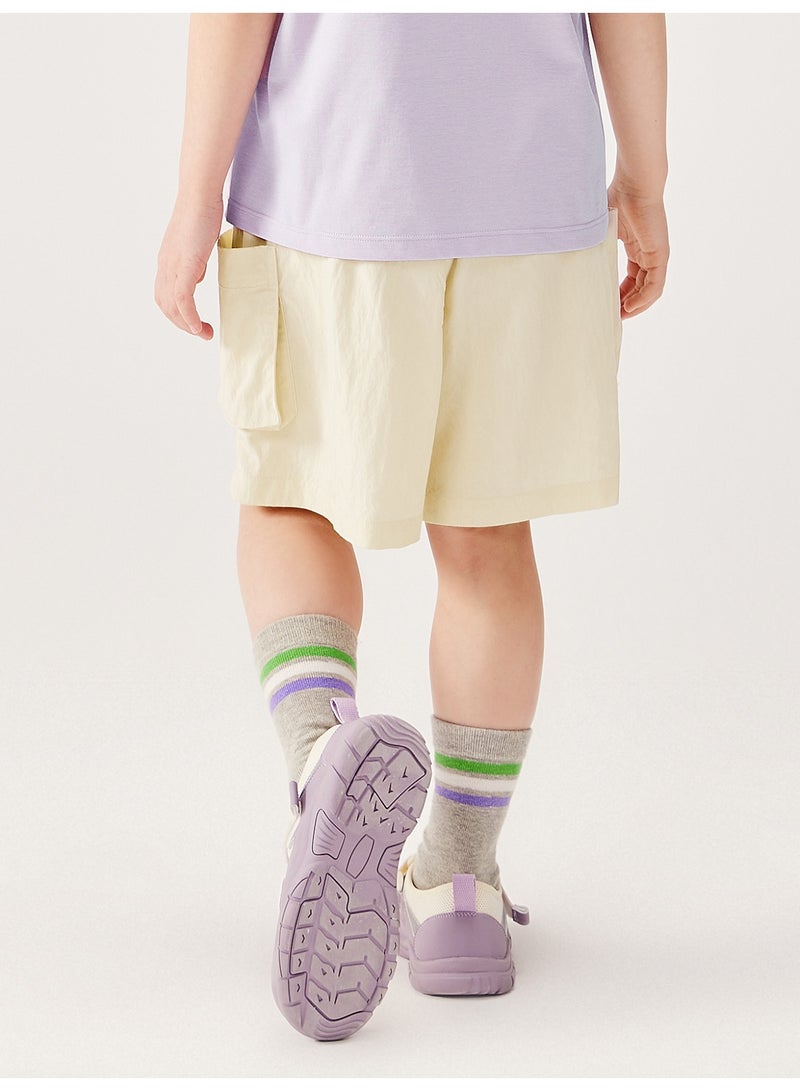 mini bala Girls Kids Casual Elastic Waist Trendy Cargo Pocket Shorts Soft Breathable Lightweight Comfortable Summer New Style Loose - Fitting Daily Wear Children's Fashion Shorts - Image 3