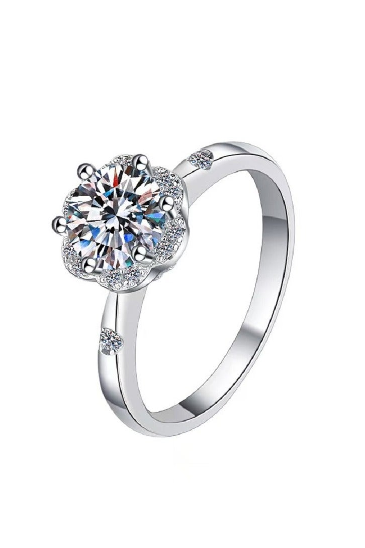 1 Carat Moissanite Ring Flower Shape - Image 1