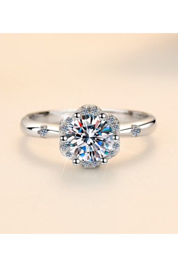 1 Carat Moissanite Ring Flower Shape - Image 2