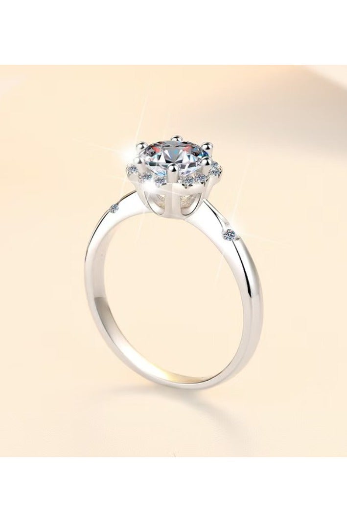 1 Carat Moissanite Ring Flower Shape - Image 3