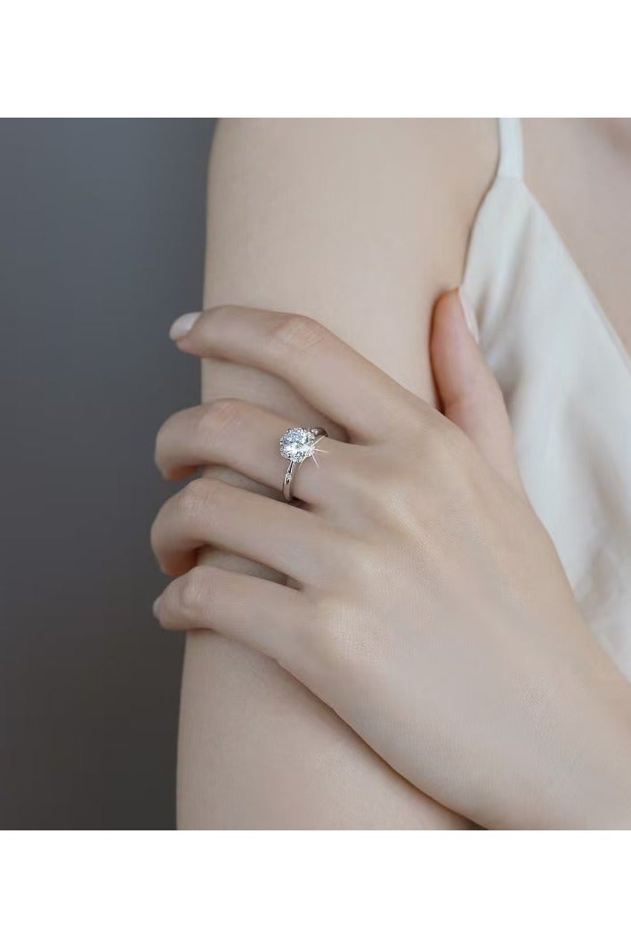 1 Carat Moissanite Ring Flower Shape - Image 4