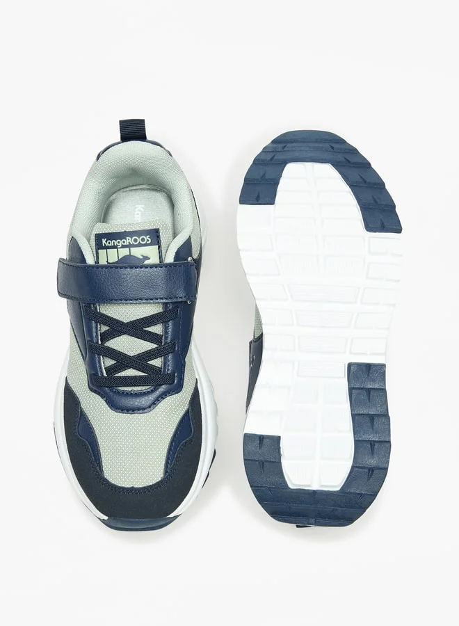 كانغاروس Boys' Panelled Walking Shoes with Hook and Loop Closure