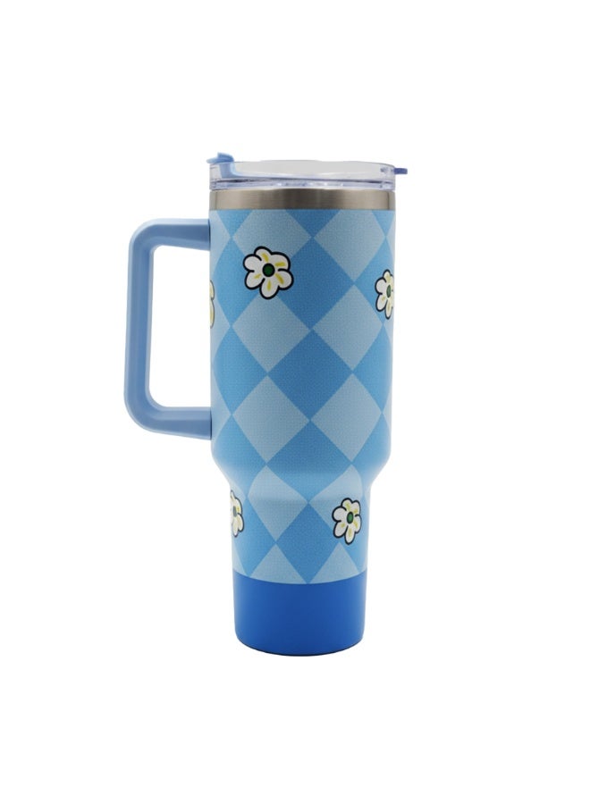 كوب ستانلي الحراري سعة 1200 مل بمقبض - كوب من الفولاذ المقاوم للصدأ معزول بجدار مزدوج بتقنية التفريغ الهوائي وغطاء، بتصميم كرتوني مطبوع من لابوبو، كوب هدية لطيف وعملي للأطفال والفتيات والمراهقين والاستخدام اليومي - Image 3