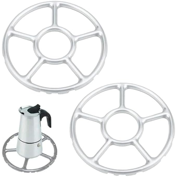 Khazna Alloy MultiFunction Gas Ring Reducer Universal Hob Ceramic Pan Supports Alloy MultiFunction Trivets Stove Top Gas Ring Reducer For Cooker Heat Simmer Coffee Pots 2 Pcs - Image 2