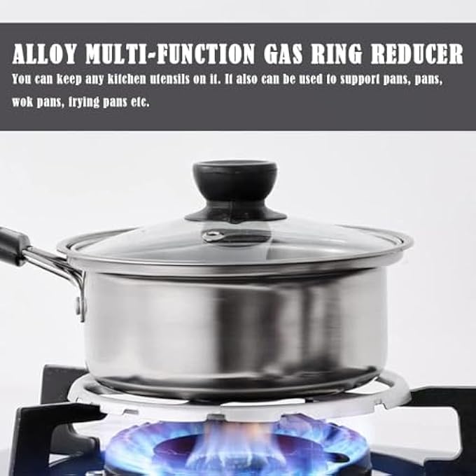Khazna Alloy MultiFunction Gas Ring Reducer Universal Hob Ceramic Pan Supports Alloy MultiFunction Trivets Stove Top Gas Ring Reducer For Cooker Heat Simmer Coffee Pots 2 Pcs - Image 3