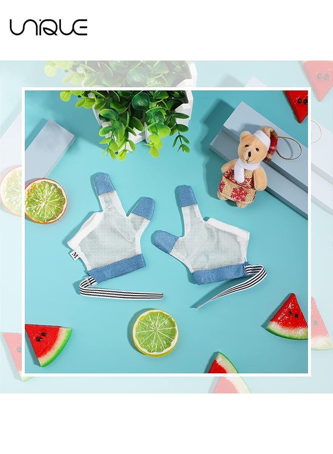 Unique 1 Pairs Baby Stop Thumb Sucking Finger Guard Kid Infant Stop Thumb Sucking Kit Soft Mesh Fabric Stop Sucking Glove No Scratch Breathable Finger Thumb Protector (Blue Size L/for 3 to 5 Years Old) - Image 4