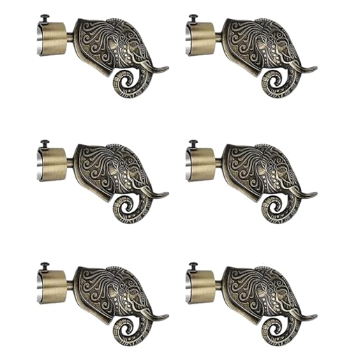 GLOXY ENTERPRISE Aluminium Antique Finish Curtain Brackets Parda Holder/Curtain Holders and 1 Inch Rod Support Fittings (Pair of 3) - Image 1