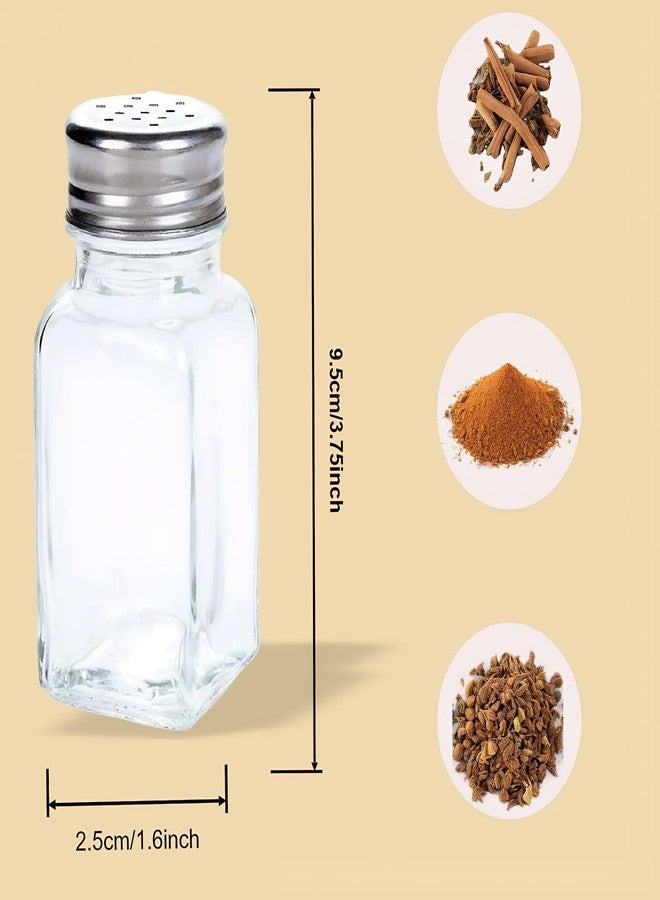 تيبري طقم هزازات ملح وفلفل زجاجي شفاف من تيبيري، 16 قطعة، هزازات توابل زجاجية بتصميم كلاسيكي مع أغطية من الفولاذ المقاوم للصدأ - Image 2