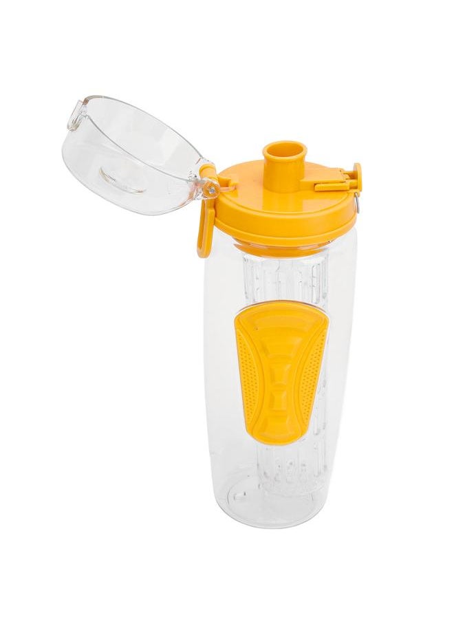 Thoraya - Fruit Infuser Water Bottle Anti Slip Grip Flip Top Lid Infused Water Bottles for Women Men Leakproof Water Infusion Bottle Yellow - Image 1