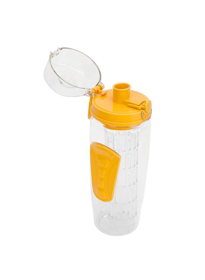 Thoraya - Fruit Infuser Water Bottle Anti Slip Grip Flip Top Lid Infused Water Bottles for Women Men Leakproof Water Infusion Bottle Yellow - Image 1