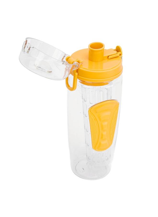 Thoraya - Fruit Infuser Water Bottle Anti Slip Grip Flip Top Lid Infused Water Bottles for Women Men Leakproof Water Infusion Bottle Yellow - Image 1