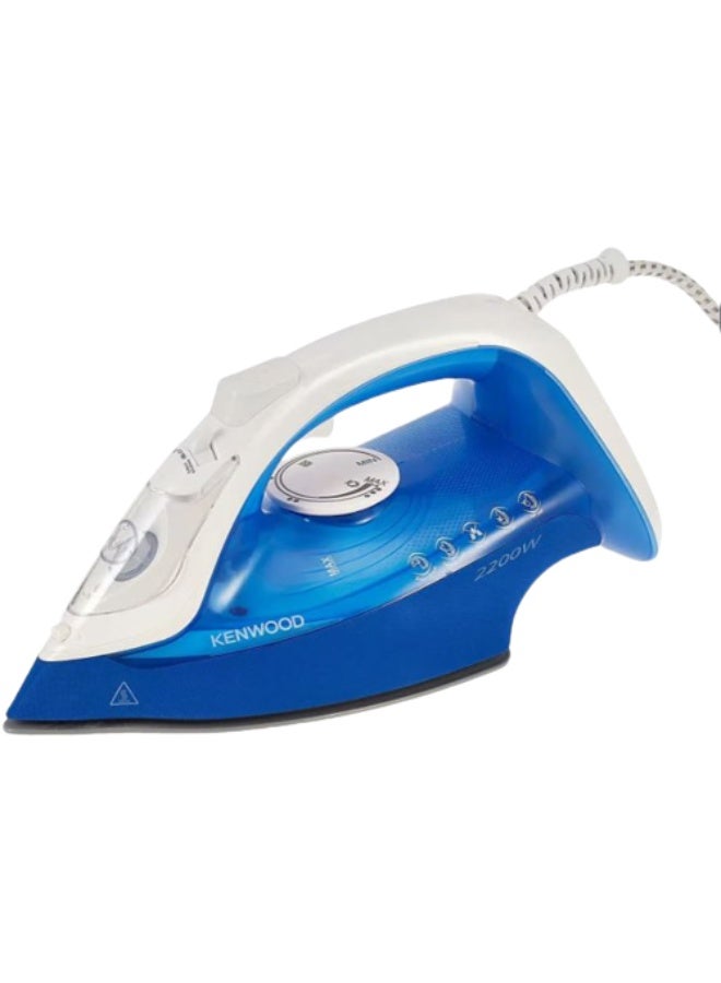 كينوود Steam Iron Kenwood, 2200 Watt Ceramic Base, STP60.000WB - Blue 300 ml 2200 W STP60.000WB White Blue - Image 1