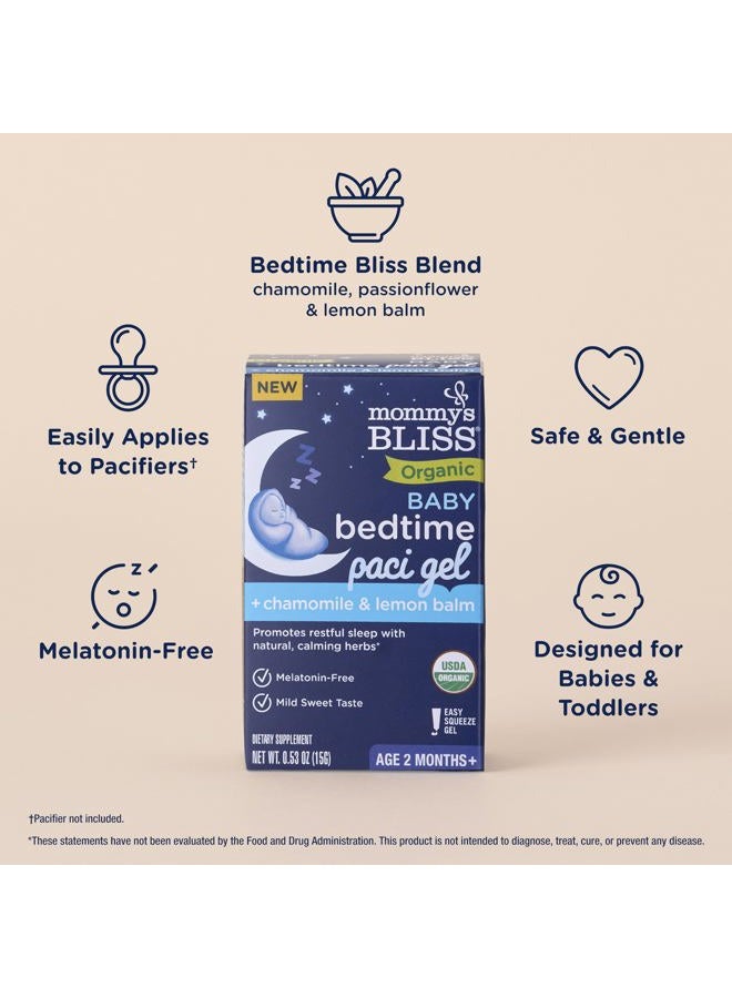 Mommy's Bliss جل مصاصة وقت النوم العضوي للأطفال، يعزز النوم المريح*، خالي من الميلاتونين، العمر 2 شهرًا فما فوق، 0.53 أونصة سائلة - Image 3