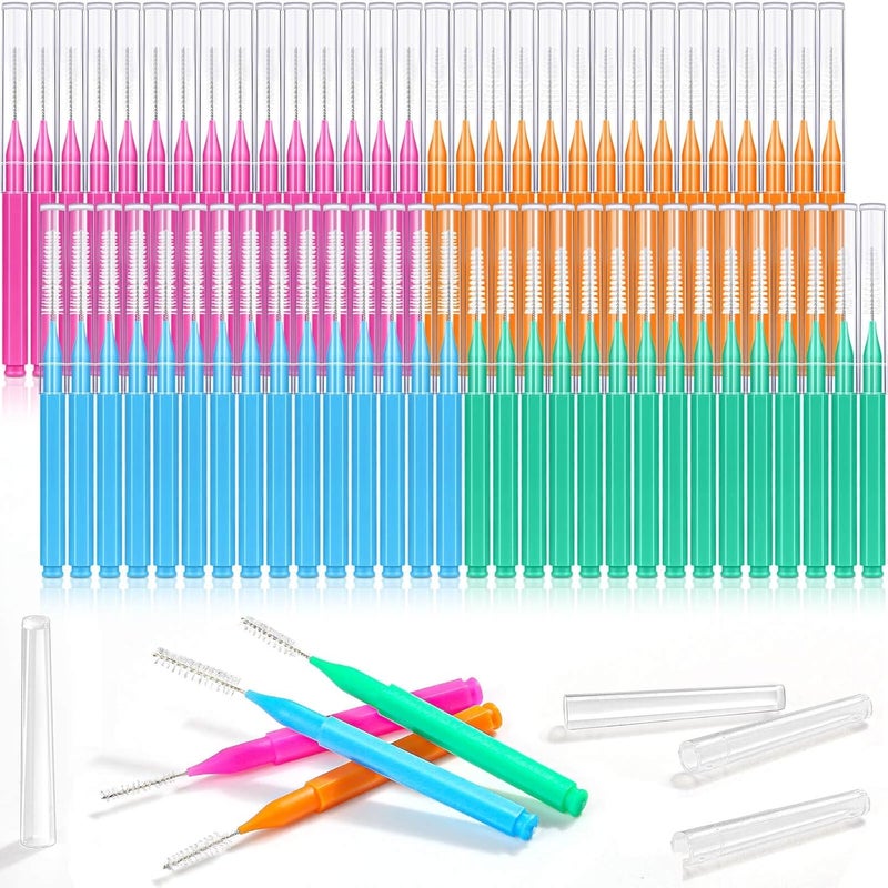 Modacraft 120Pcs Interdental Brush 4 Sizes Braces Brush Toothpicks with Soft Bristles 360° Bendable Floss Heads Dental Brushes Between Teeth Gum Braces Cleaning Kit Oral Tooth Cleaning Tool - Image 1