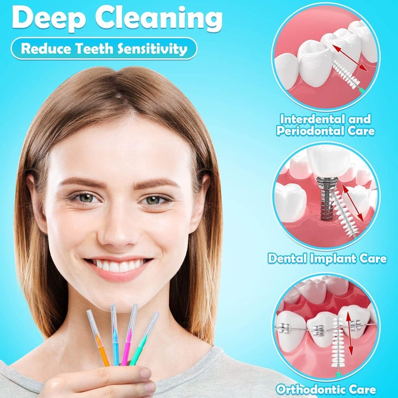 Modacraft 120Pcs Interdental Brush 4 Sizes Braces Brush Toothpicks with Soft Bristles 360° Bendable Floss Heads Dental Brushes Between Teeth Gum Braces Cleaning Kit Oral Tooth Cleaning Tool - Image 5