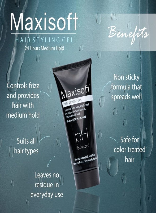 Maxisoft Hair Styling Gel | With Vitamin B3 & B5 |24-Hour Medium Hold | pH Balanced | Paraben Free| For All Hair Types | (Pack of 1 X 100 ml) - Image 4