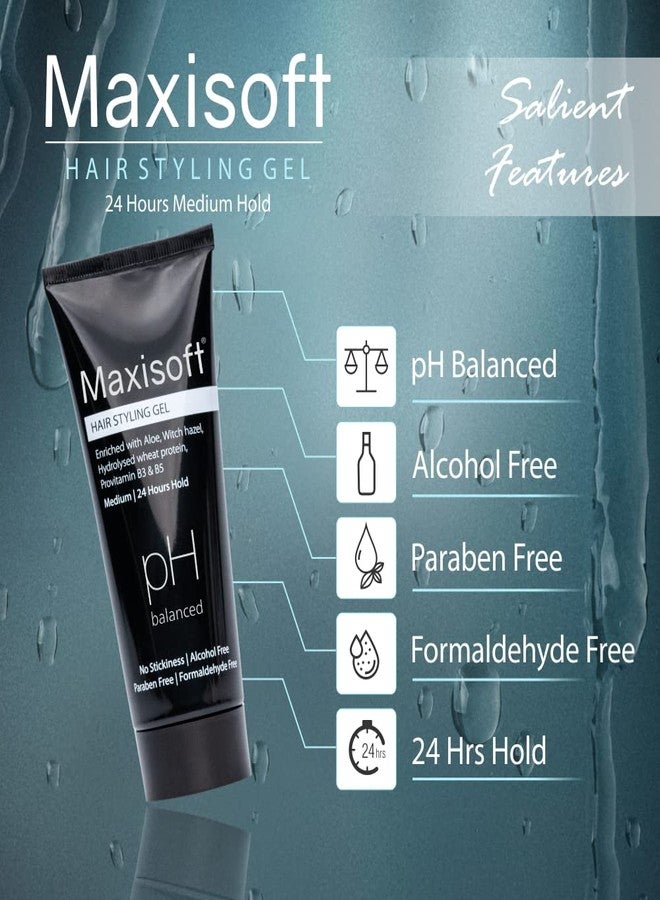 Maxisoft Hair Styling Gel | With Vitamin B3 & B5 |24-Hour Medium Hold | pH Balanced | Paraben Free| For All Hair Types | (Pack of 1 X 100 ml) - Image 5