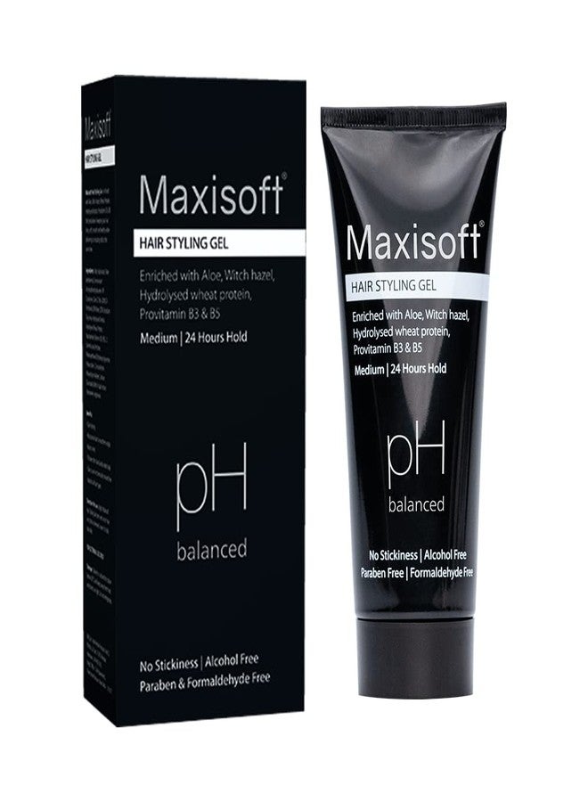 Maxisoft Hair Styling Gel | With Vitamin B3 & B5 |24-Hour Medium Hold | pH Balanced | Paraben Free| For All Hair Types | (Pack of 1 X 100 ml) - Image 1