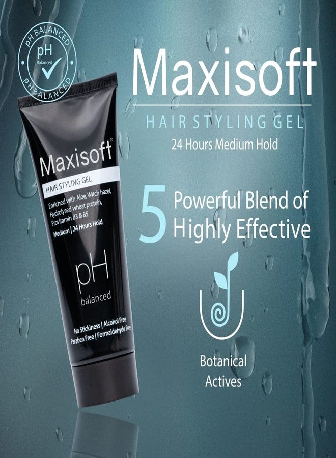 Maxisoft Hair Styling Gel | With Vitamin B3 & B5 |24-Hour Medium Hold | pH Balanced | Paraben Free| For All Hair Types | (Pack of 1 X 100 ml) - Image 2