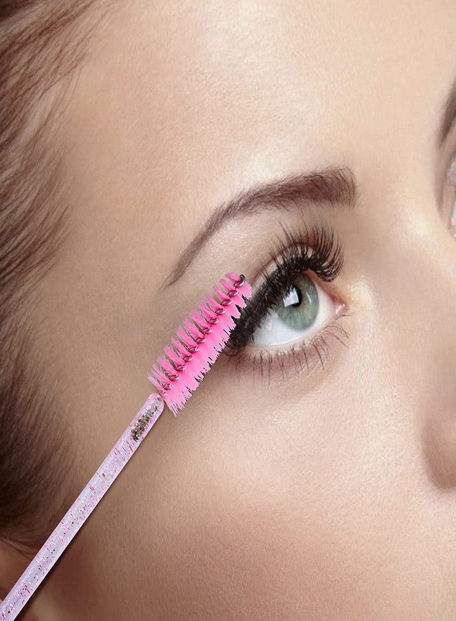 VOIISH Glitter Eyelash Brush Mascara Wands Set (Pack of 50) - Grafting Eyelash Curling Comb, Makeup Brushes, Eyebrow Spoolers - Image 3