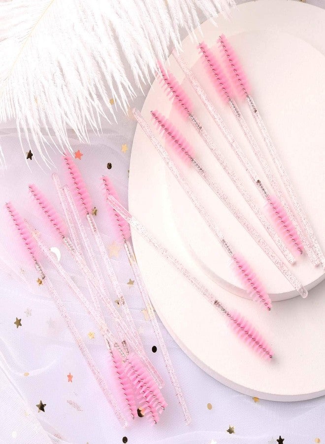 VOIISH Glitter Eyelash Brush Mascara Wands Set (Pack of 50) - Grafting Eyelash Curling Comb, Makeup Brushes, Eyebrow Spoolers - Image 2
