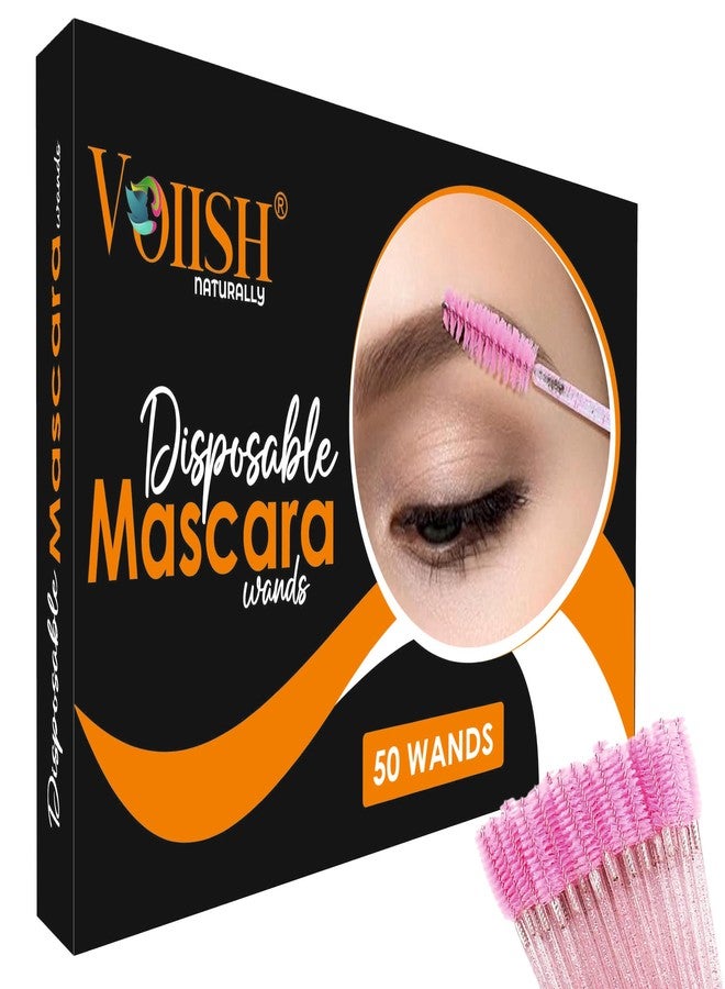 VOIISH Glitter Eyelash Brush Mascara Wands Set (Pack of 50) - Grafting Eyelash Curling Comb, Makeup Brushes, Eyebrow Spoolers - Image 1