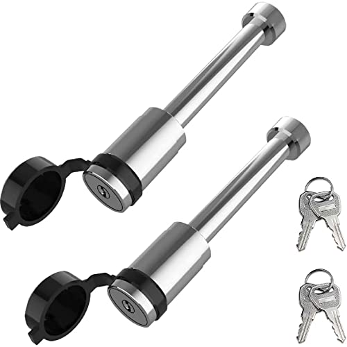 BIG RED 2 Pack 5/8" Diameter Trailer Hitch Lock Pin with Keys for Class III IV 2" and 2-1/2" Receiver, ATRMT8026R - Image 1