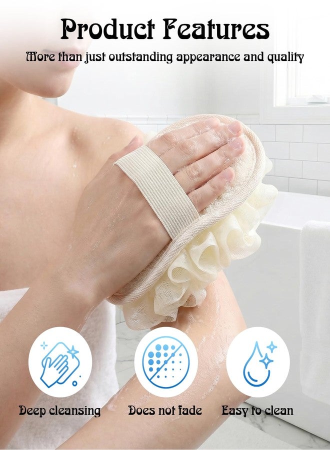 DAWZMR 4 Pcs Larger Lightweigh Travel Size Loofah, Small Mini Travel Sponges for Body with Elastic Hand Strap, Sensitive Skin Exfoliating - Image 3