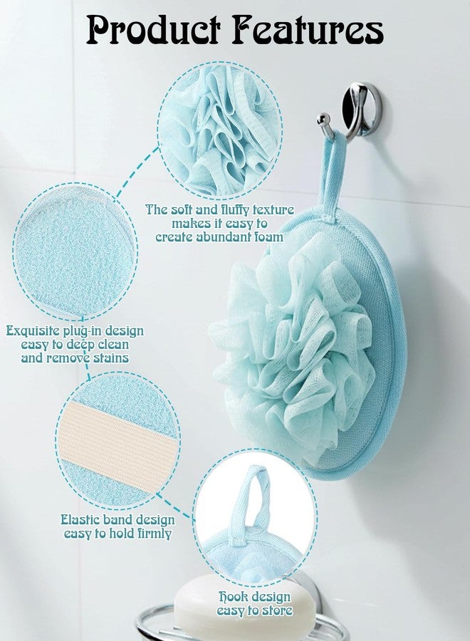 DAWZMR 4 Pcs Larger Lightweigh Travel Size Loofah, Small Mini Travel Sponges for Body with Elastic Hand Strap, Sensitive Skin Exfoliating - Image 4