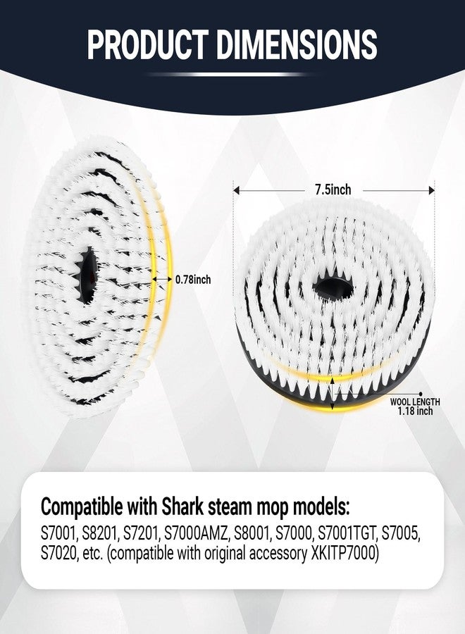 FIMXSD 2 Pack Replacement Brush Heads for Shark Steam Mop S7000/S7001/S8201 Series, Deep Cleaning for Tiles Hardwood Floor (White) - Image 2